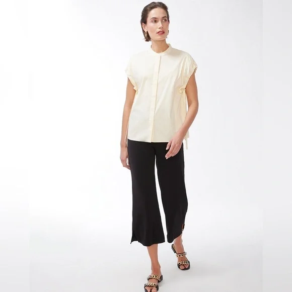 NEW Chico's Black Label Pretty Poplin Neutral Blouse-Size XS-Cream - Picture 1 of 9